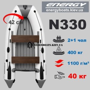 Човен Energy N330 НДНТ Standart 3.3м | Купити компактний ПВХ човен з надувним дном